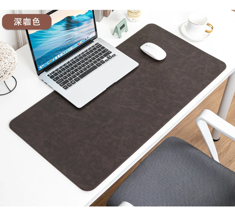 Skin-feeling Crazy Horse Leather Table Mat Leather Pattern Mouse Pad Custom Oversized Office Computer Mat Leather Learning Desk Mat