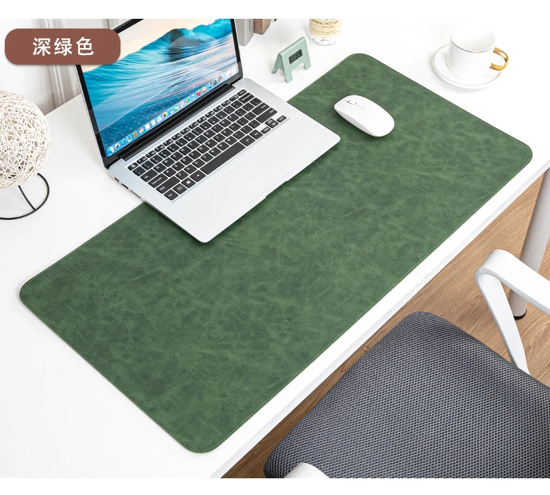 Skin-feeling Crazy Horse Leather Table Mat Leather Pattern Mouse Pad Custom Oversized Office Computer Mat Leather Learning Desk Mat