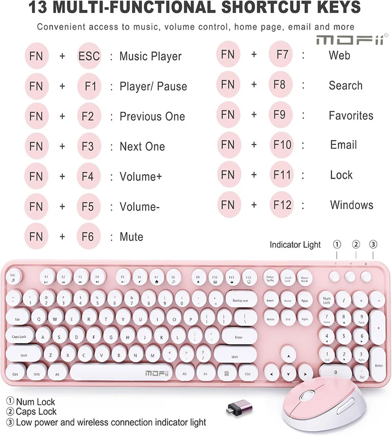 MOFII Skyscraper Hand 2.4G Wireless Keyboard Mouse Laptop Office Wireless Keyboard Mouse suit