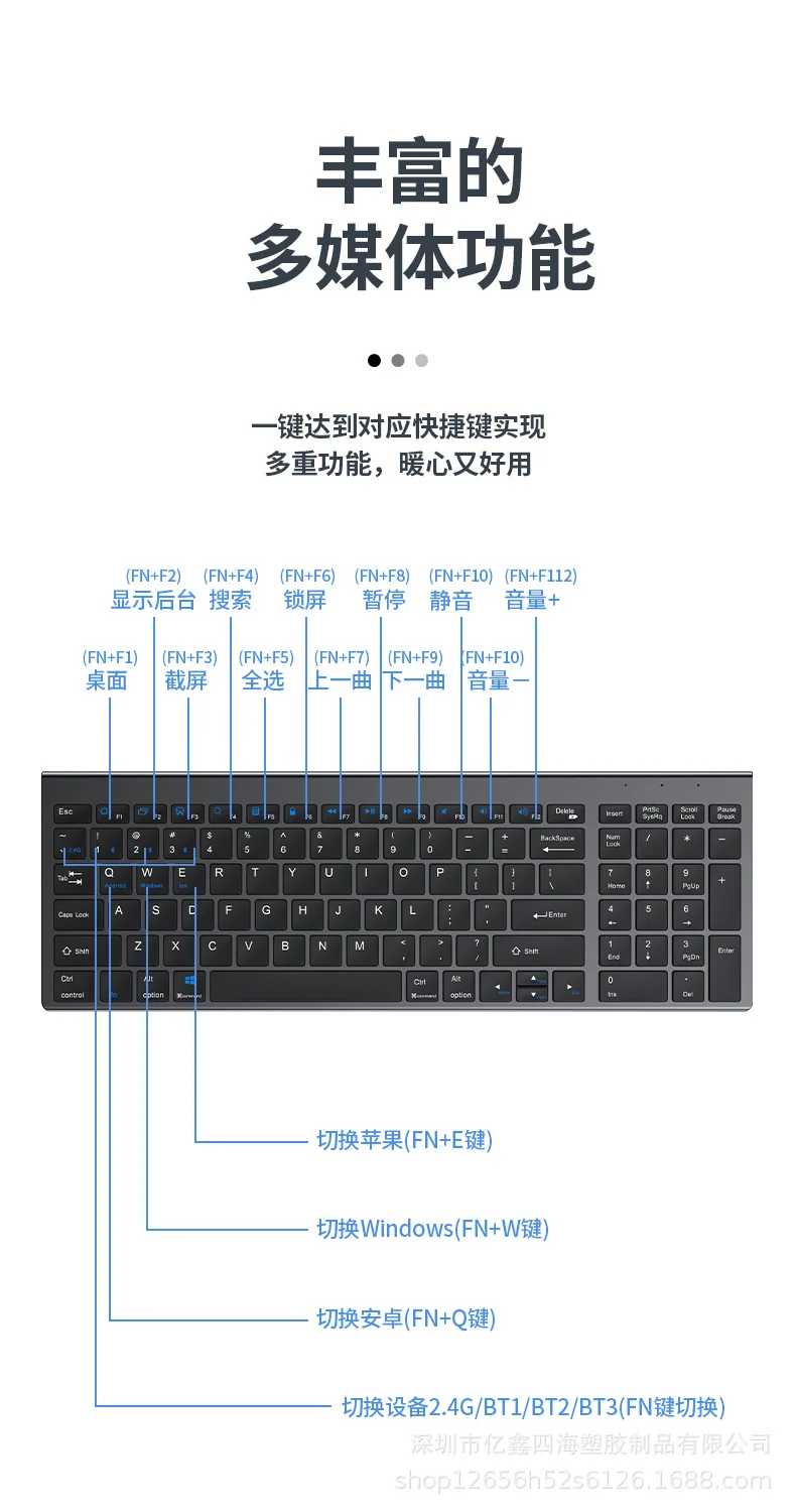 Yixin 109 Rechargeable Wireless Bluetooth Dual-Mode Keyboard and Mouse Set Typs-C Charging Suitable for Tablet Phones