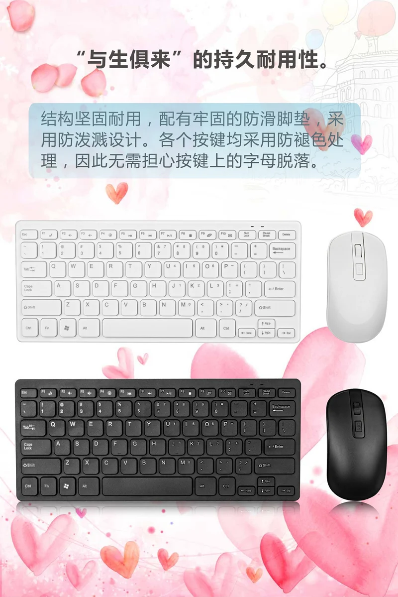 2.4G Mini Wireless Keyboard Mouse suit 78 Key Portable Laptop Desktop Computer Wireless Keyboard Home Keyboard