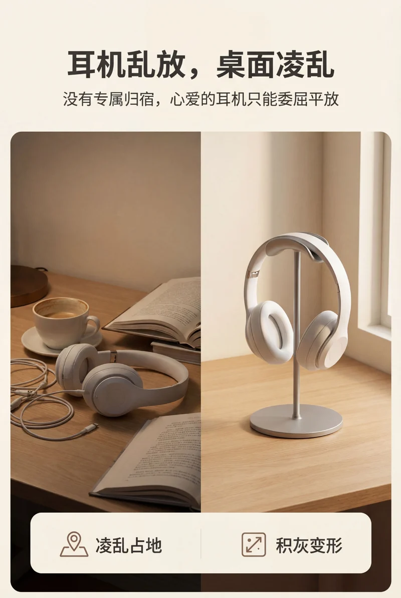 Metal Headset Holder Desktop Earphone Holder Removable Earphone Holder Display Holder Gaming Headphone Holder