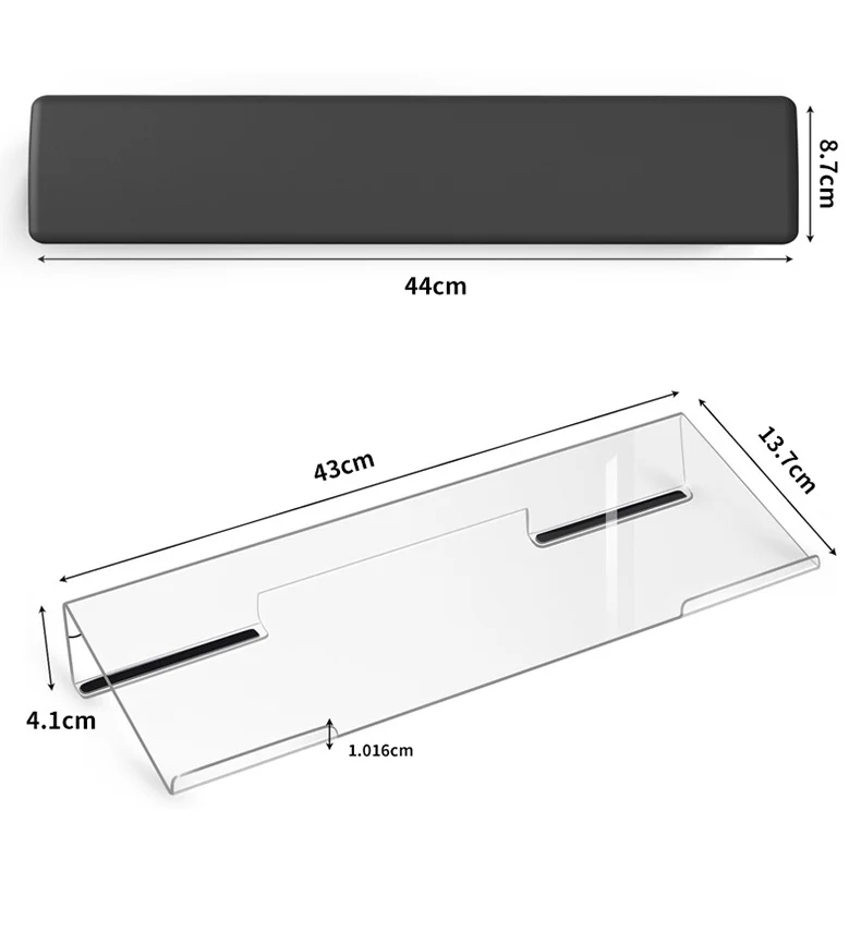 Ergonomic Keyboard Stand Increased Z-Shaped Keyboard Stand Desktop Stand Tilted Transparent Acrylic Keyboard Tray Bracket