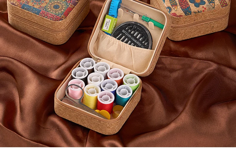 Amazon Cross-Border Household Practical Portable Multi-Functional Retro Sewing Box Sewing Kit Sewing Hand Sewing Set Tool