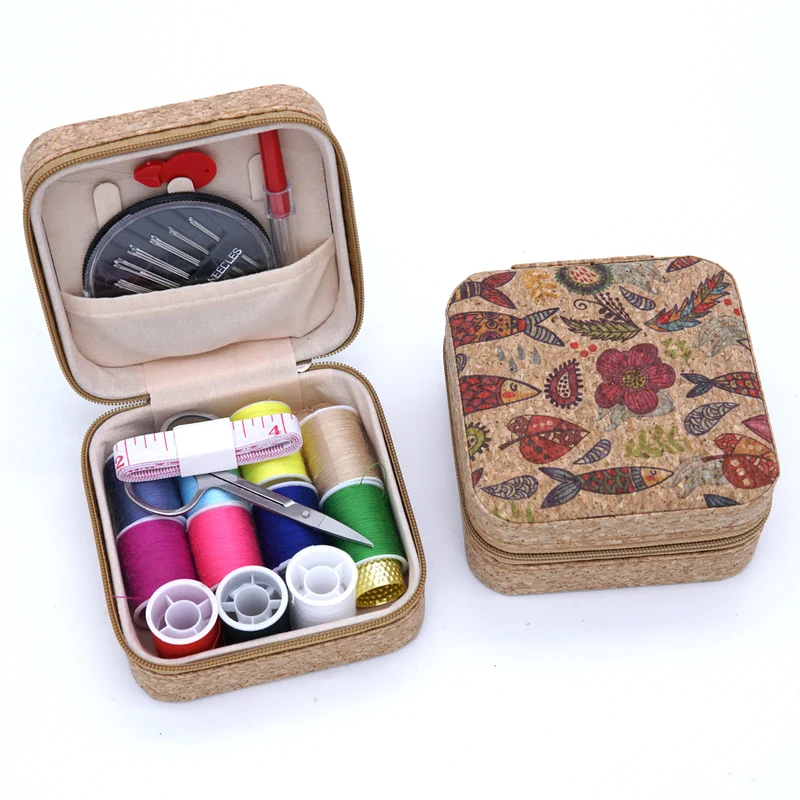 Amazon Cross-Border Household Practical Portable Multi-Functional Retro Sewing Box Sewing Kit Sewing Hand Sewing Set Tool