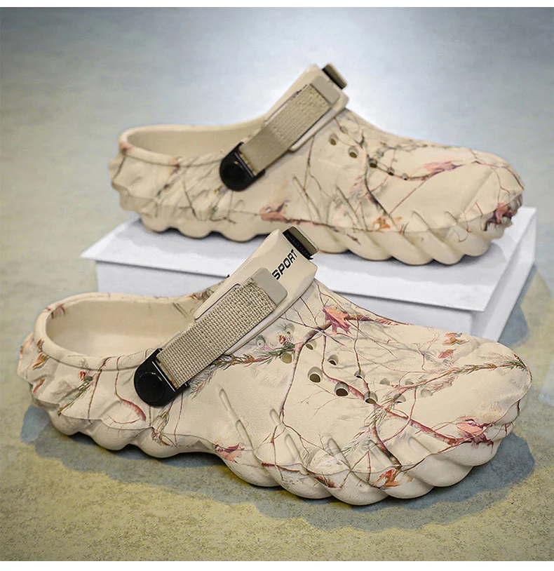 One Shoe, Two Wear, Fashionable Large Size Cross-Border Clogs, Men's Outer Wear, Casual Toe-Toe Slippers, Outdoor Trendy Men's Beach Shoes