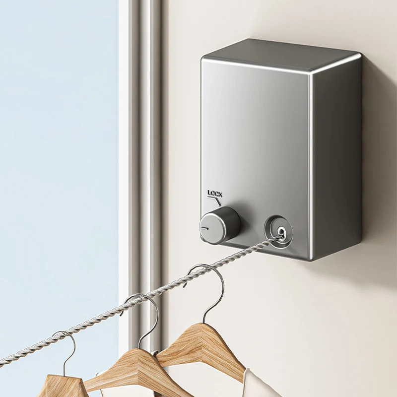 Invisible Clothesline Clothes Artifact Rope Indoor Punch-free Toilet Invisible Telescopic Balcony Rack