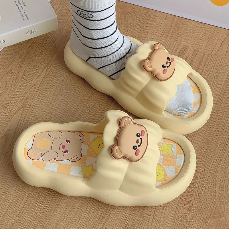 Women's spring and summer new thick-soled sandals and slippers for wearing cartoon PVC non-slip casual soft-soled sandals and slippers wholesale