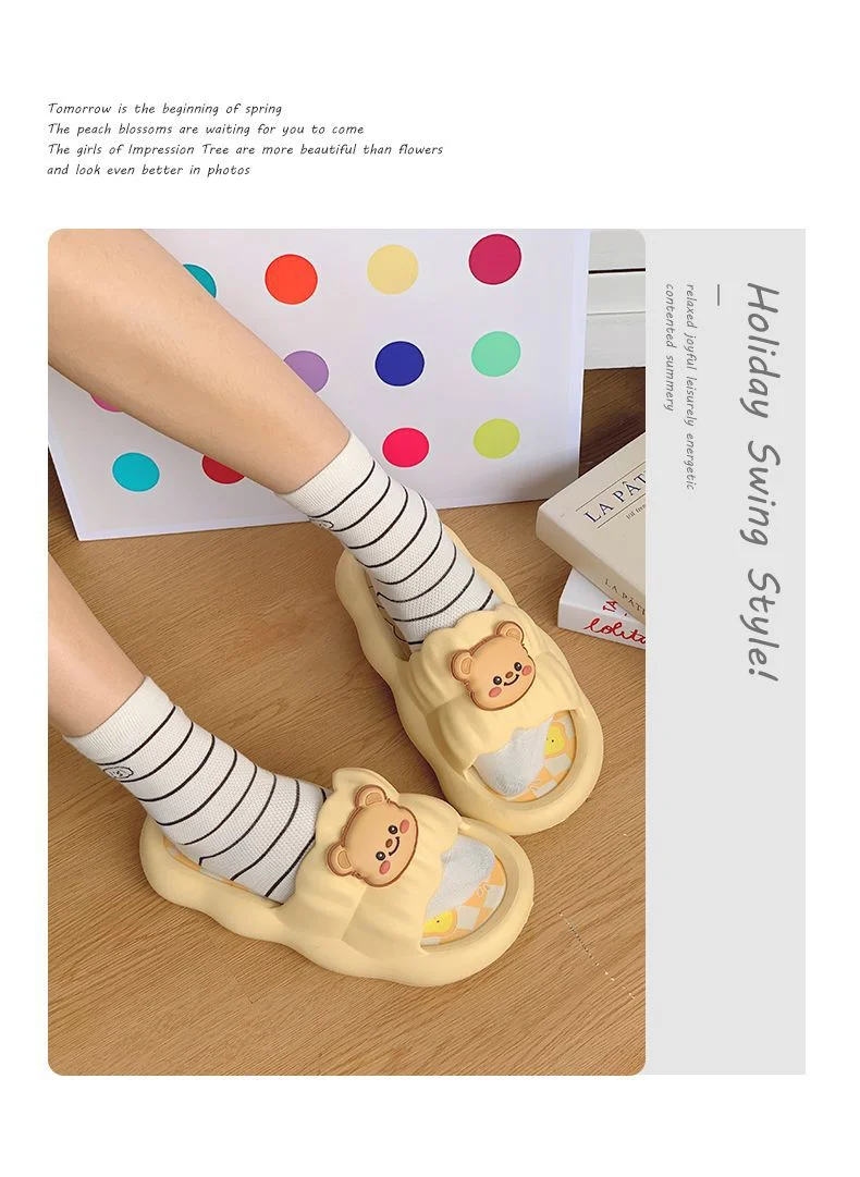 Women's spring and summer new thick-soled sandals and slippers for wearing cartoon PVC non-slip casual soft-soled sandals and slippers wholesale