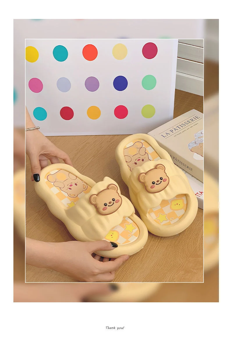 Women's spring and summer new thick-soled sandals and slippers for wearing cartoon PVC non-slip casual soft-soled sandals and slippers wholesale