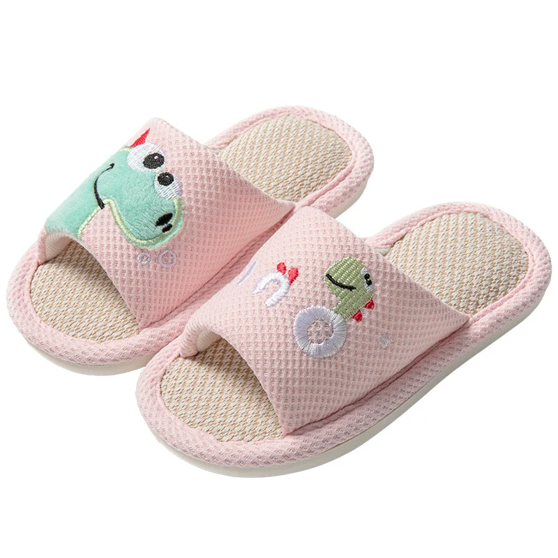 Small Dinosaur Boys and Girls Baby Open Toe Thickened Non-slip Pvc Summer Linen Sandals