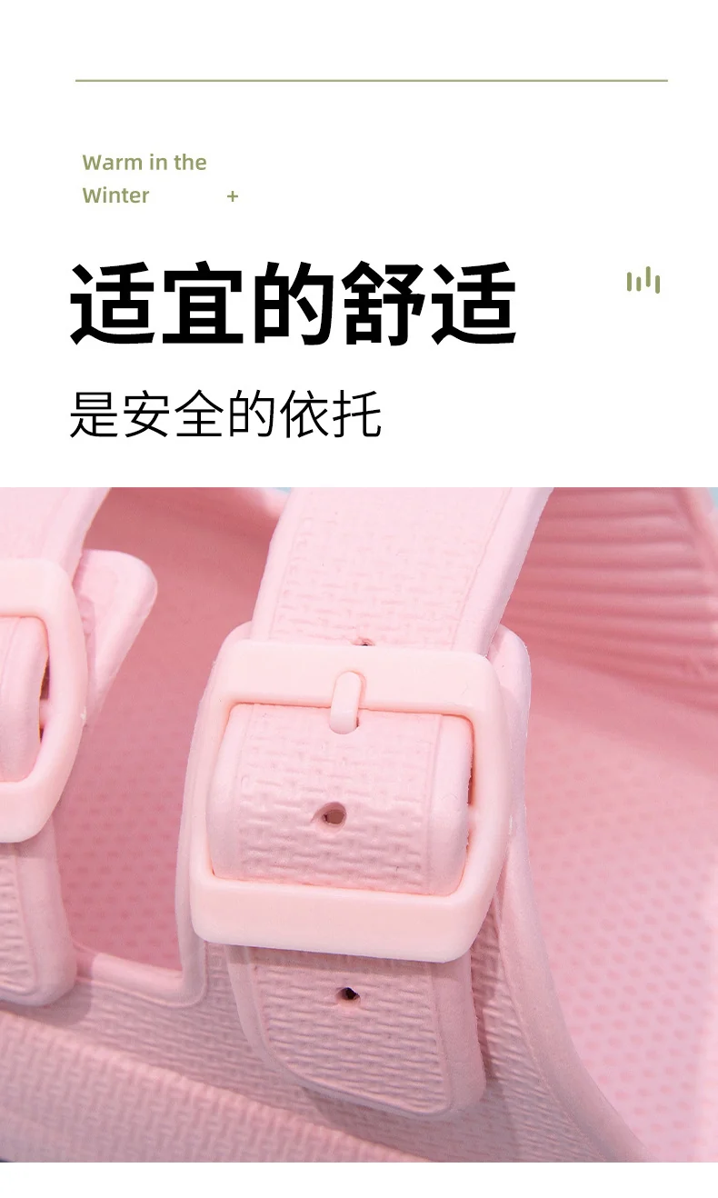 Foreign Trade Double Buckle Cool EVA Slippers Lovers Women's Beach Slippers Classic Men's Slippers