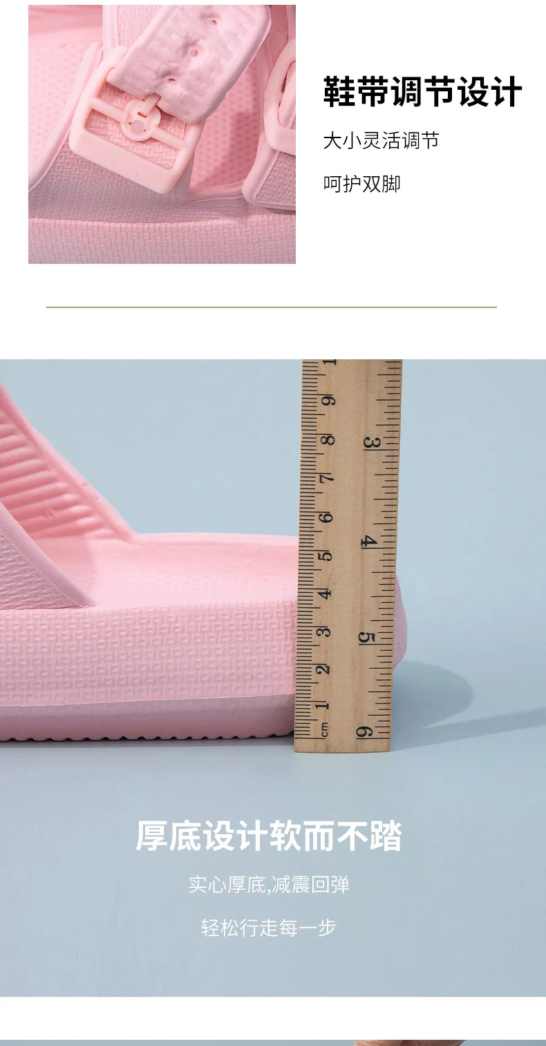 Foreign Trade Double Buckle Cool EVA Slippers Lovers Women's Beach Slippers Classic Men's Slippers