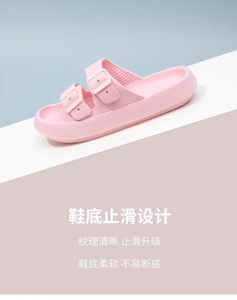 Foreign Trade Double Buckle Cool EVA Slippers Lovers Women's Beach Slippers Classic Men's Slippers