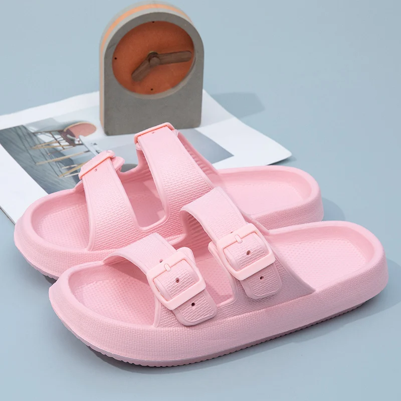 Foreign Trade Double Buckle Cool EVA Slippers Lovers Women's Beach Slippers Classic Men's Slippers