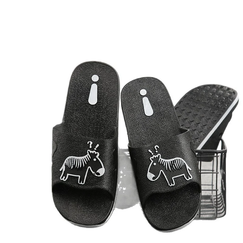 Summer Pvc Bathroom Slippers Home Cartoon Couple Slippers Indoor Cute Bath Non-Slip Sandals Women's Stall