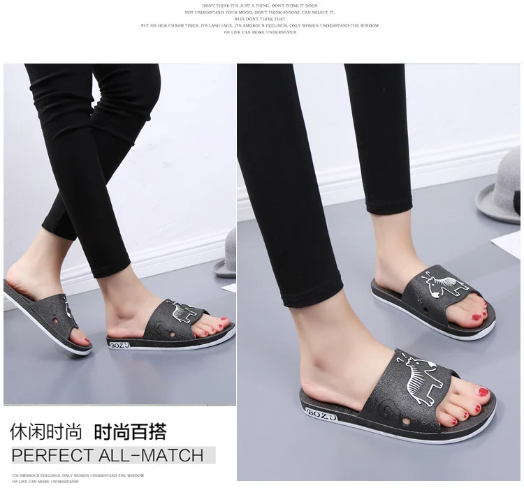 Summer Pvc Bathroom Slippers Home Cartoon Couple Slippers Indoor Cute Bath Non-Slip Sandals Women's Stall