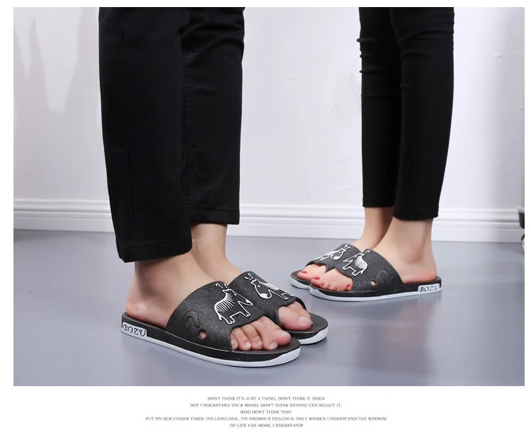 Summer Pvc Bathroom Slippers Home Cartoon Couple Slippers Indoor Cute Bath Non-Slip Sandals Women's Stall