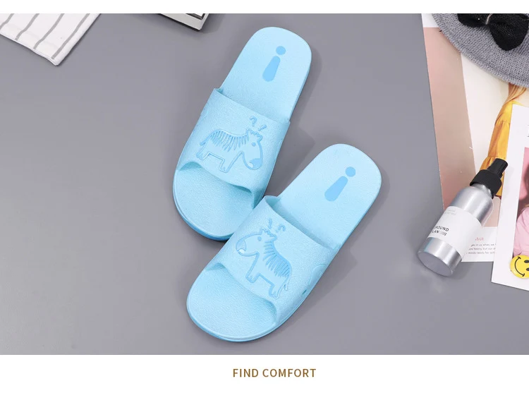 Summer Pvc Bathroom Slippers Home Cartoon Couple Slippers Indoor Cute Bath Non-Slip Sandals Women's Stall