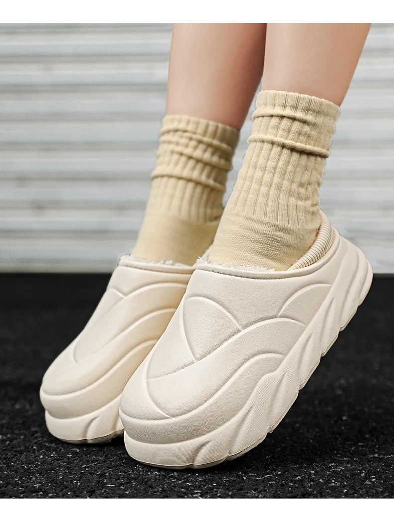 Waterproof Winter Men's Slippers 2025 New Winter Home Warm Thick-Soled Couple Casual Cotton Shoes for Women
