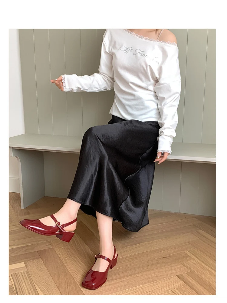 Southeast Asia New Style Baotou Wedge Buckle Fashion All-match Mary Jane Thick Heel Shallow Mouth Shoes for Women Summer