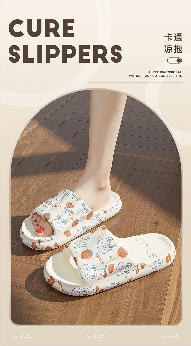 2025 New Summer Slippers for Women to Wear Outside Home Indoor Bathroom Bathing Pregnant Women Anti-Slip Anti-Odor Couple Sandals Slippers