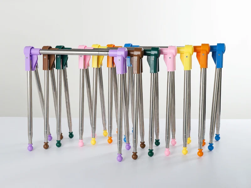 Portable Telescopic Folding Drying Rack Stainless Steel Telescopic Folding Hanger Household Bold Travel Clothes Bar