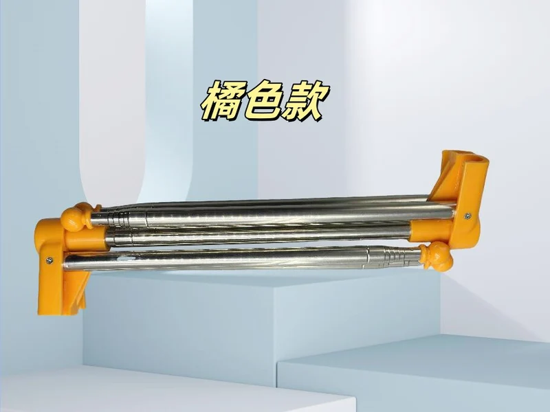 Portable Telescopic Folding Drying Rack Stainless Steel Telescopic Folding Hanger Household Bold Travel Clothes Bar