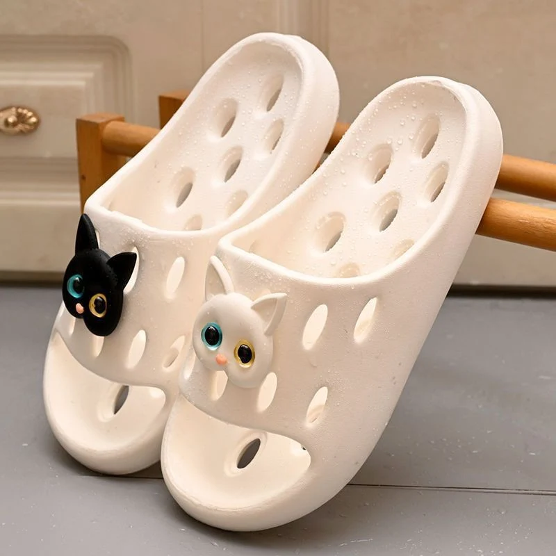 Bathroom Bath Slippers Women's Cartoon Eyes New Summer Home Dormitory Hotel Anti-slip Water Leakage Quick-drying Sandals for Men
