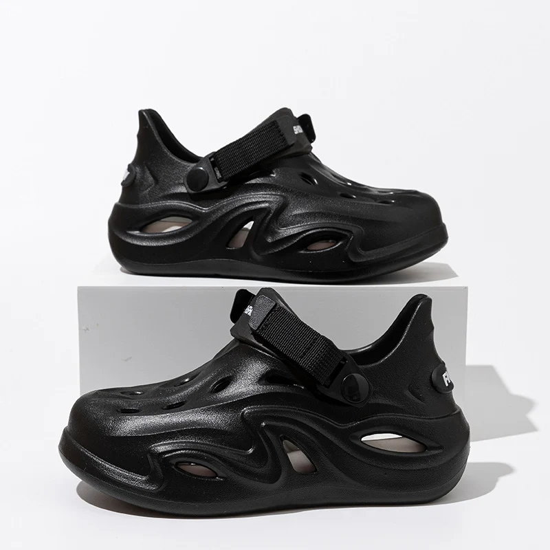 2025 Croc Shoes Men's Summer New Outerwear Non-Slip Soft Sole Baotou Men's Shoes Sports Coconut Sandals
