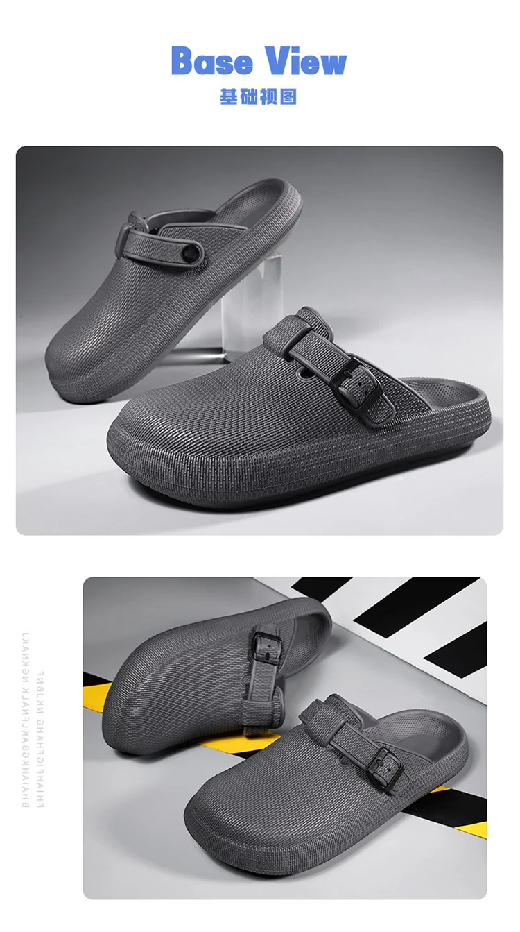 2025 Men's Closed-Toe Sandals Large Size Outdoor Non-Slip Thick-Soled Clogs Women's Half-Slip Couple's Same Style