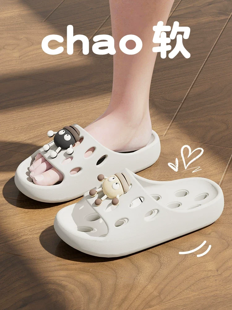 Bathroom Leaking Slippers for Women in Summer Indoor Home Use for Bathing Non-Slip Cut Out Quick-Drying Couple Non-Stinky Foot Sandals for Men