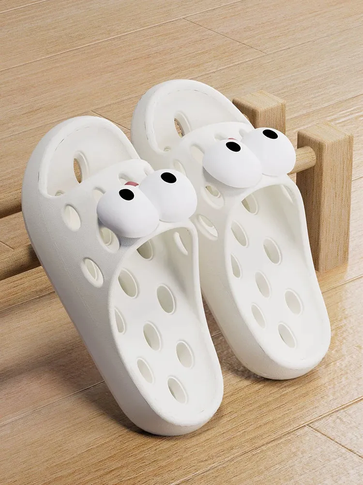 Bathroom Leaking Slippers for Women in Summer Indoor Home Use for Bathing Non-Slip Cut Out Quick-Drying Couple Non-Stinky Foot Sandals for Men