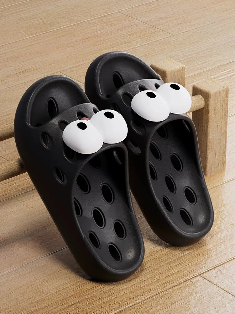Bathroom Leaking Slippers for Women in Summer Indoor Home Use for Bathing Non-Slip Cut Out Quick-Drying Couple Non-Stinky Foot Sandals for Men