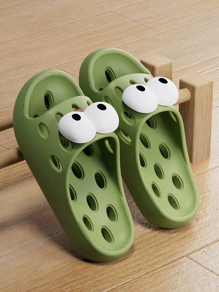 Bathroom Leaking Slippers for Women in Summer Indoor Home Use for Bathing Non-Slip Cut Out Quick-Drying Couple Non-Stinky Foot Sandals for Men