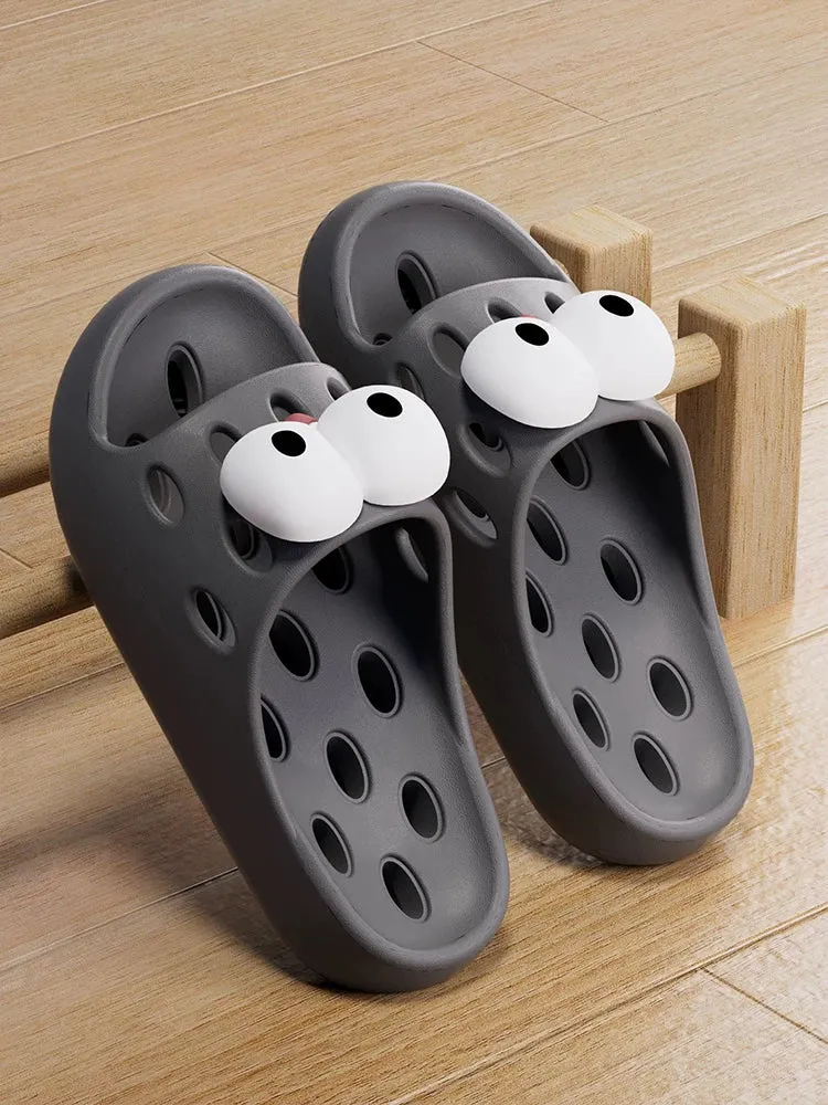 Bathroom Leaking Slippers for Women in Summer Indoor Home Use for Bathing Non-Slip Cut Out Quick-Drying Couple Non-Stinky Foot Sandals for Men
