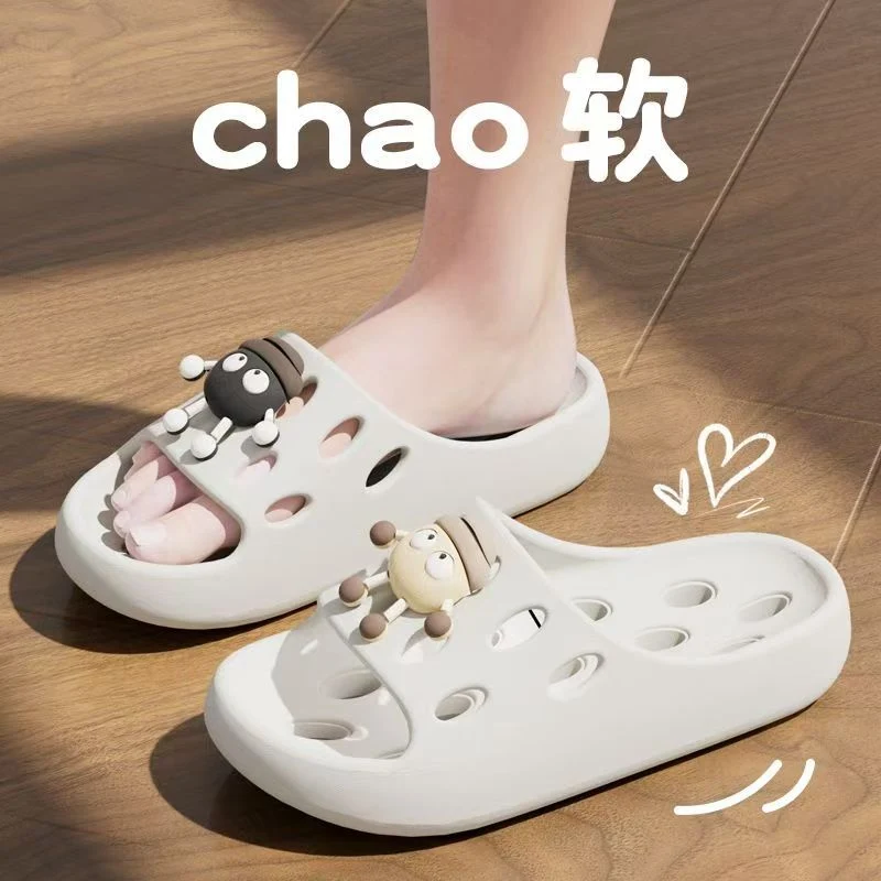 Bathroom Leaking Slippers for Women in Summer Indoor Home Use for Bathing Non-Slip Cut Out Quick-Drying Couple Non-Stinky Foot Sandals for Men