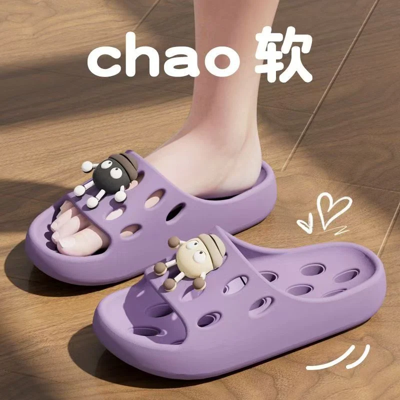Bathroom Leaking Slippers for Women in Summer Indoor Home Use for Bathing Non-Slip Cut Out Quick-Drying Couple Non-Stinky Foot Sandals for Men