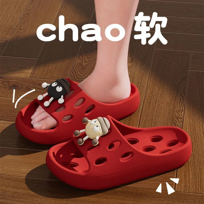 Bathroom Leaking Slippers for Women in Summer Indoor Home Use for Bathing Non-Slip Cut Out Quick-Drying Couple Non-Stinky Foot Sandals for Men