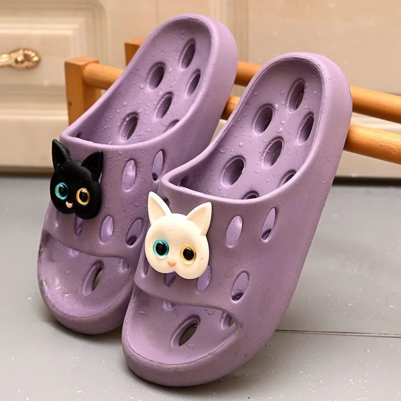 Bathroom Leaking Slippers for Women in Summer Indoor Home Use for Bathing Non-Slip Cut Out Quick-Drying Couple Non-Stinky Foot Sandals for Men