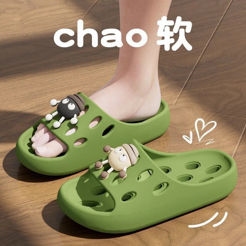 Bathroom Leaking Slippers for Women in Summer Indoor Home Use for Bathing Non-Slip Cut Out Quick-Drying Couple Non-Stinky Foot Sandals for Men
