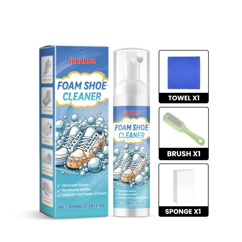 Jakehoe Shoe Stain Removal Cleaning Set White Shoe Sneakers Stain Removal Yellow Edge Portable Cleaning Agent
