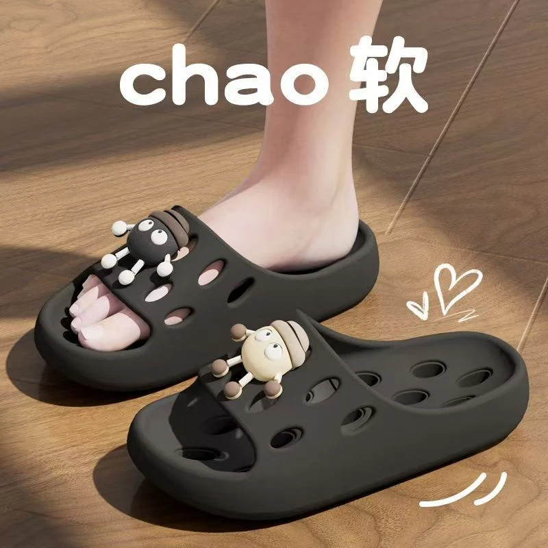Bathroom Bath Slippers Women's Non-slip Quick-dry Home Four Seasons Hollow Leakage Shower Toilet Special Sandals for Men
