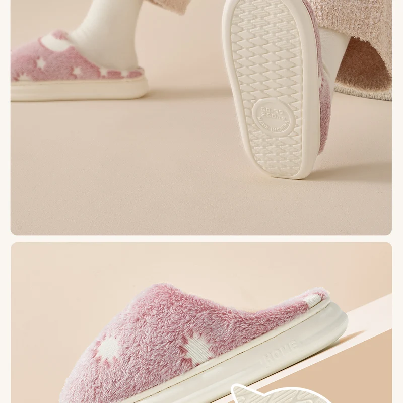 Starry Sky Cotton Slippers for Home Autumn/Winter 2026 New Indoor Warm Plush Winter Slippers for Women Home Use