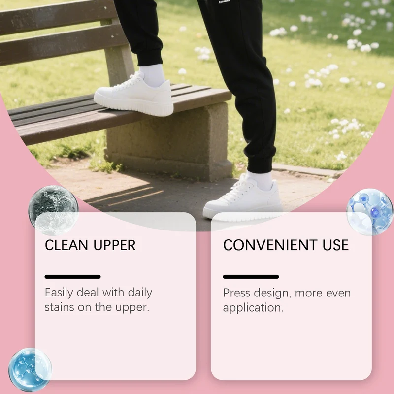 Jakehoe White Shoe Cleaner, Sports Shoe White Shoe Cleaner, Yellow Dirt-Free Portable Cleaner