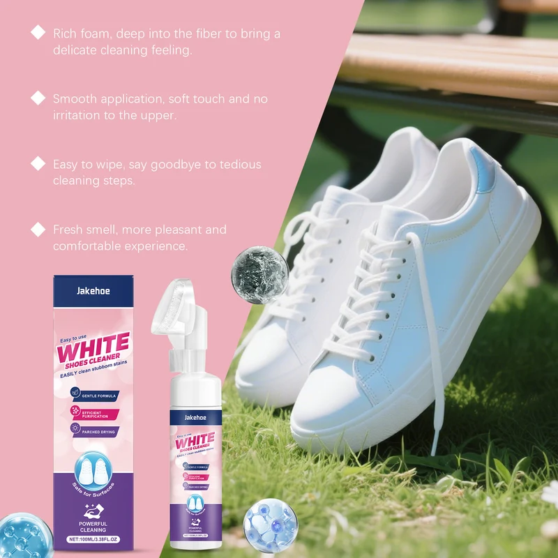 Jakehoe White Shoe Cleaner, Sports Shoe White Shoe Cleaner, Yellow Dirt-Free Portable Cleaner