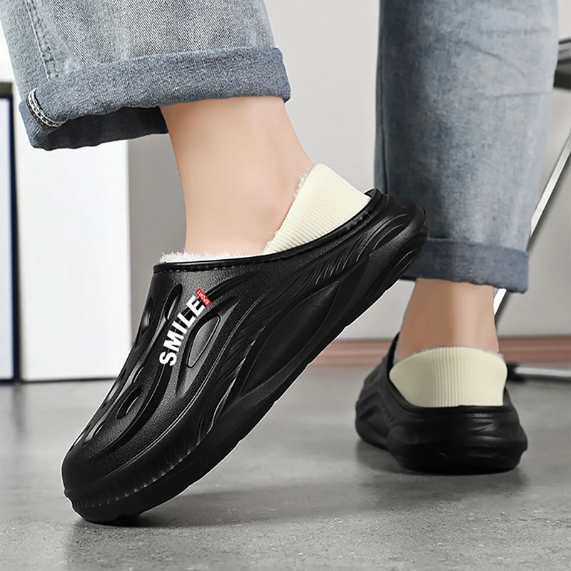 Cotton Slippers for Home, High-End, Daily Wear, 2025 New Style Fleece-Lined Warm Cotton Shoes for Men, Cotton Tow