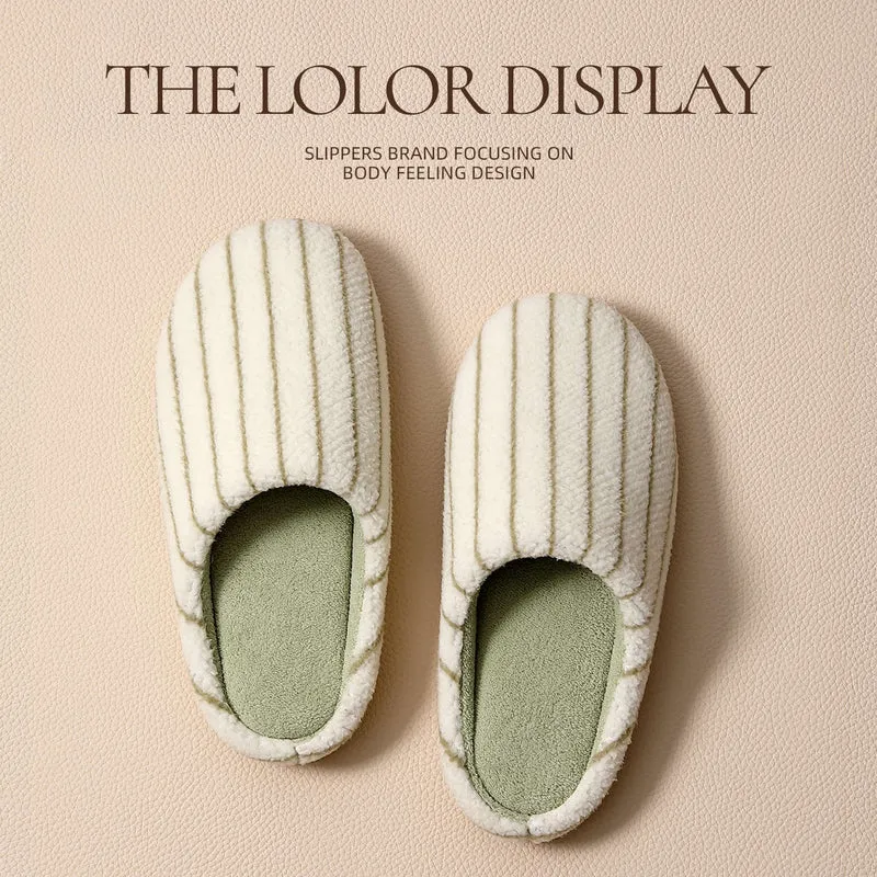 Cotton Slippers for Women Autumn and Winter 2025 New Indoor Home Silent Soft Bottom Non-Slip Floor Slippers for Men Winter