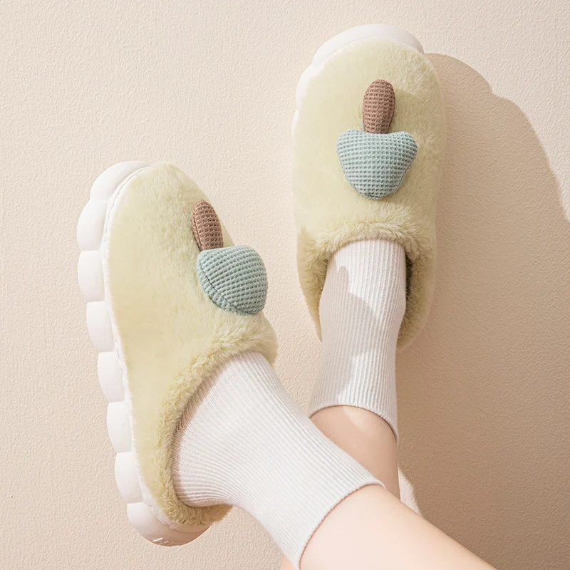 Cotton Slippers for Women Autumn and Winter 2025 New Couple Indoor Home Non-Slip Student Dormitory Fleece-Lined Thick-Soled Slippers for Men