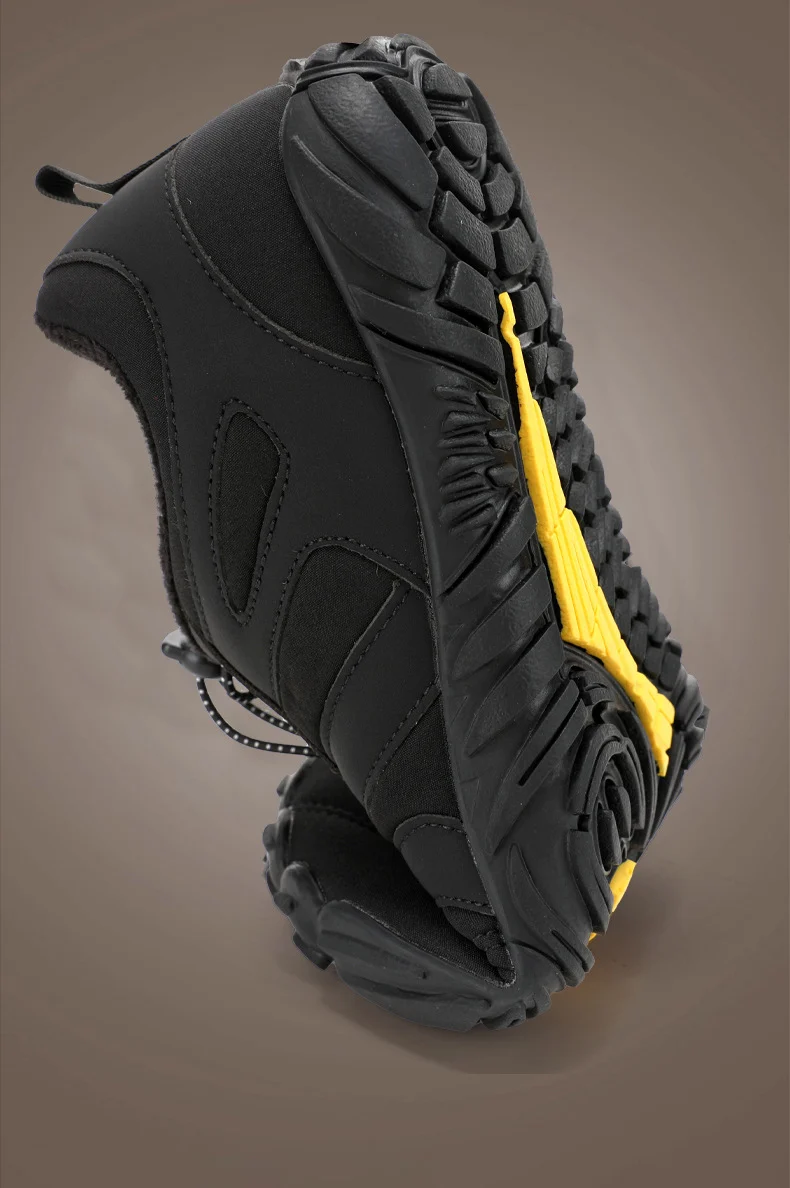 Outdoor Snow Boots, Home Cross-Border Winter New Style, Non-Slip Short Style, Fleece-Lined Warm Cotton Shoes, Thick-Soled Barefoot Five-Toe Shoes